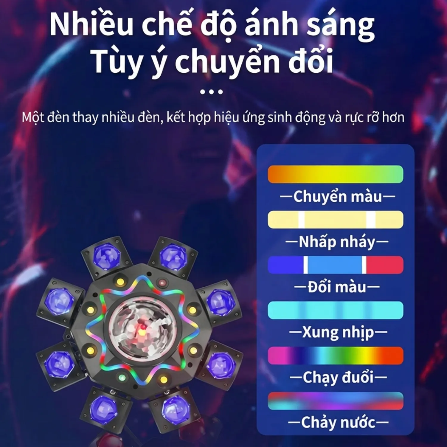 Đánh Giá Đèn Sân Khấu King Kong 8 Cánh THAKI LIGHT: Đỉnh Cao Ánh Sáng Cho Phòng Karaoke
