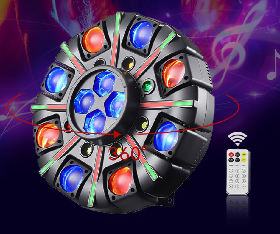 Hướng Dẫn Chỉnh &amp; Kết Nối Đèn Moving 8 Cánh 4-in-1 Cảm Ứng Âm Thanh