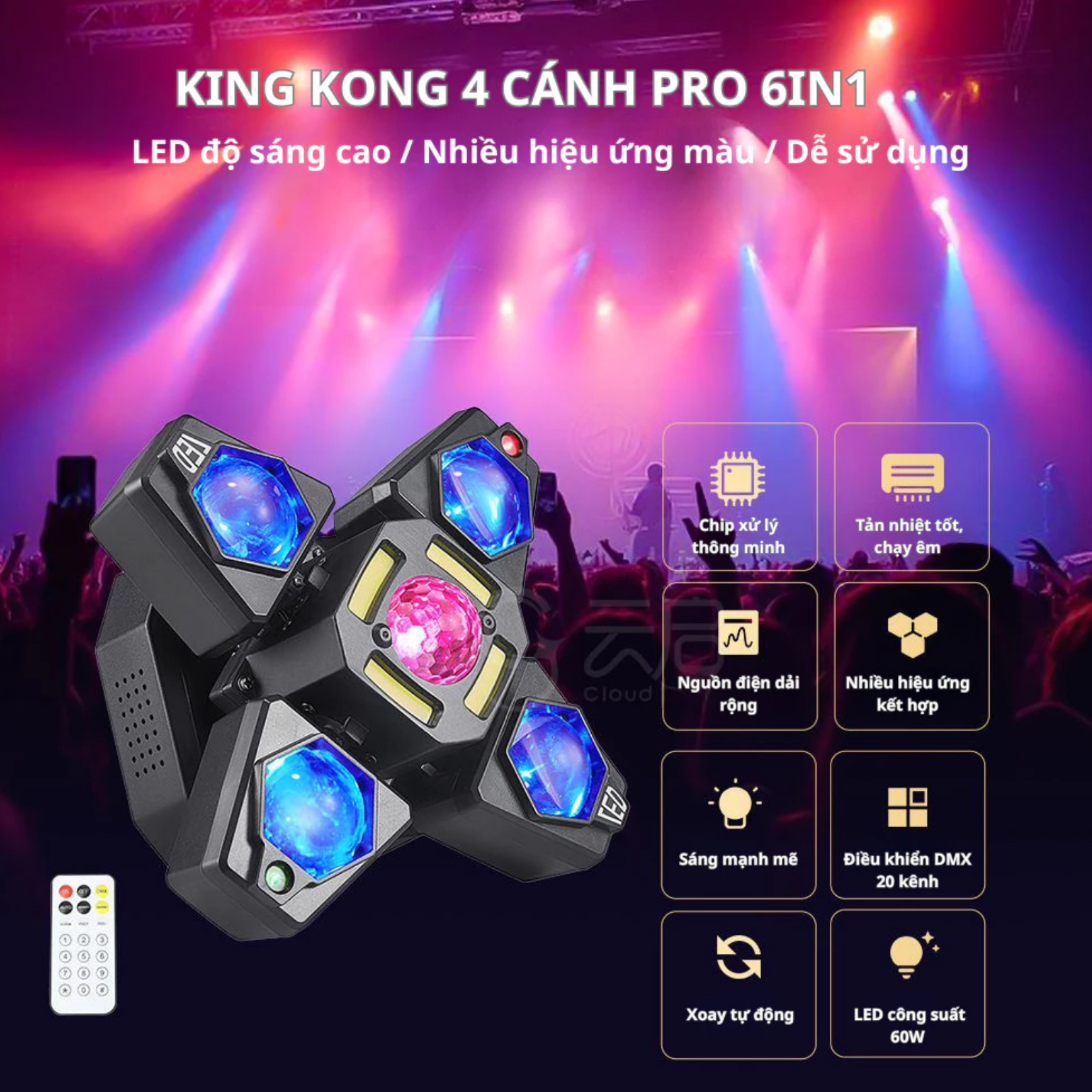 Hướng Dẫn Kết Nối Đèn Kingkong 4 Cánh Pro Thaki Qua Bàn Điều Khiển DMX