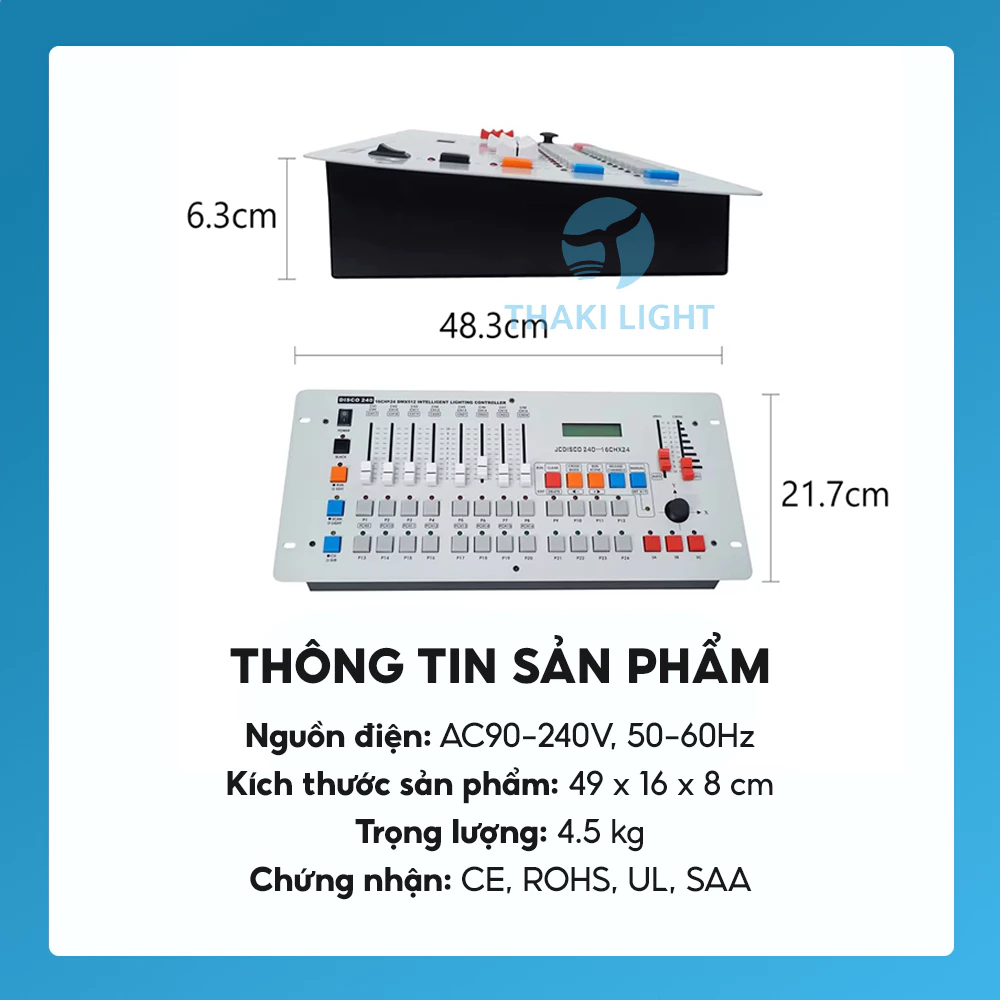 Thông số kích thước bàn DMX 240