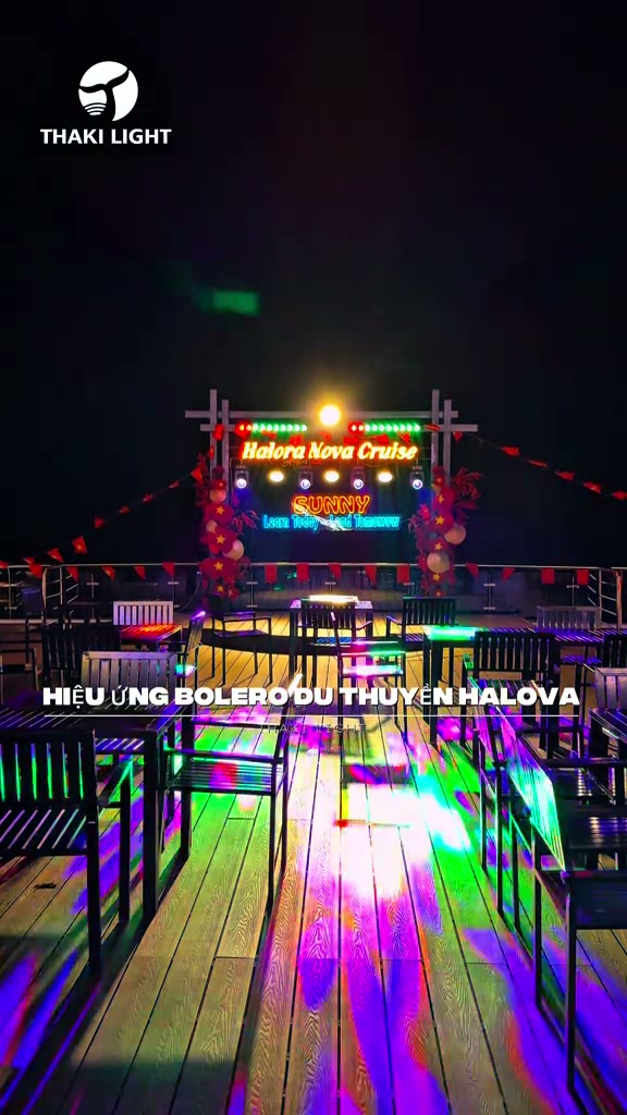 Hiệu ứng bolero của đèn trên du thuyền HaloraNovaCruise cực xịn xò - Thaki Light